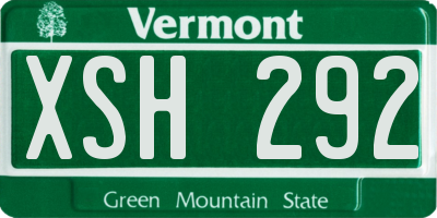 VT license plate XSH292