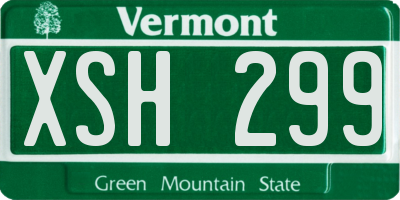VT license plate XSH299