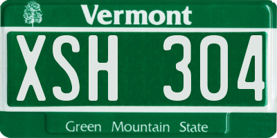 VT license plate XSH304
