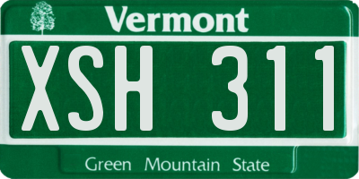 VT license plate XSH311