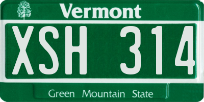VT license plate XSH314