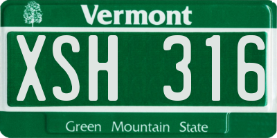VT license plate XSH316