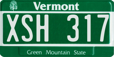 VT license plate XSH317