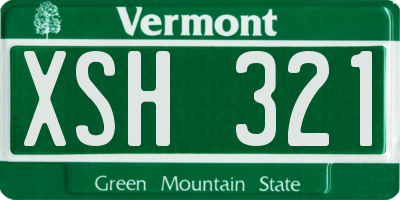 VT license plate XSH321