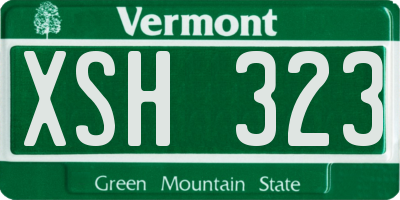 VT license plate XSH323