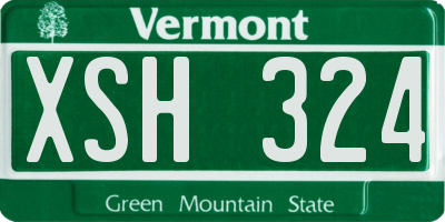 VT license plate XSH324