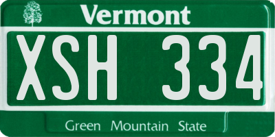 VT license plate XSH334