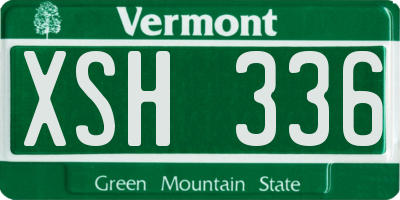 VT license plate XSH336