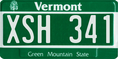 VT license plate XSH341