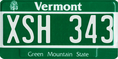 VT license plate XSH343
