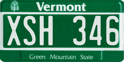 VT license plate XSH346