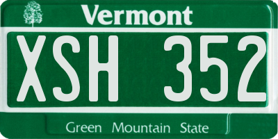 VT license plate XSH352