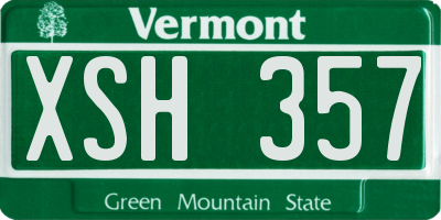 VT license plate XSH357