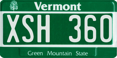 VT license plate XSH360