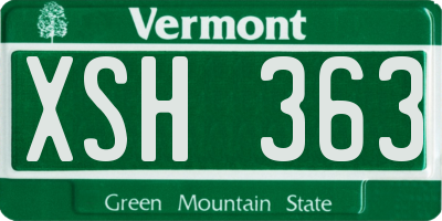 VT license plate XSH363
