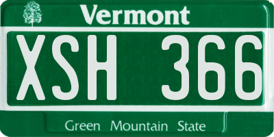 VT license plate XSH366