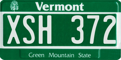 VT license plate XSH372