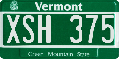 VT license plate XSH375