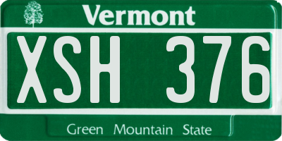 VT license plate XSH376