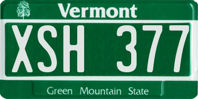 VT license plate XSH377