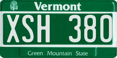 VT license plate XSH380