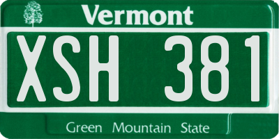 VT license plate XSH381