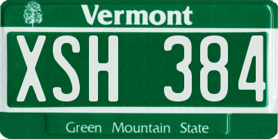 VT license plate XSH384