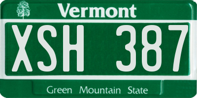 VT license plate XSH387