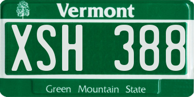 VT license plate XSH388