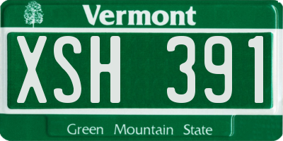 VT license plate XSH391