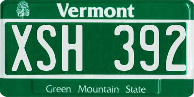 VT license plate XSH392