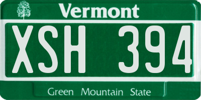 VT license plate XSH394