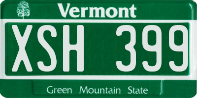 VT license plate XSH399