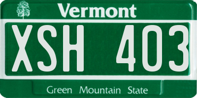 VT license plate XSH403