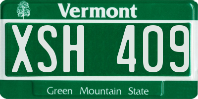 VT license plate XSH409