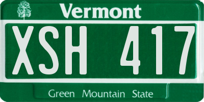VT license plate XSH417