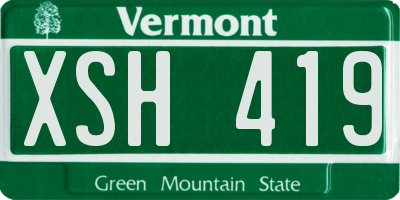 VT license plate XSH419