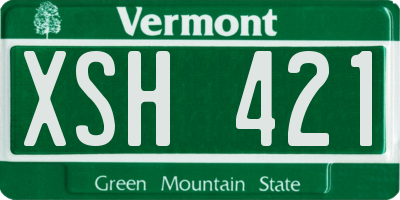 VT license plate XSH421