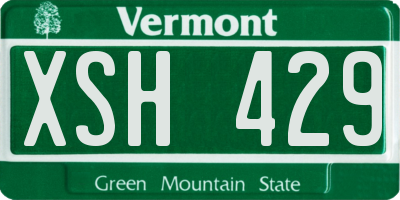 VT license plate XSH429