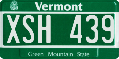 VT license plate XSH439