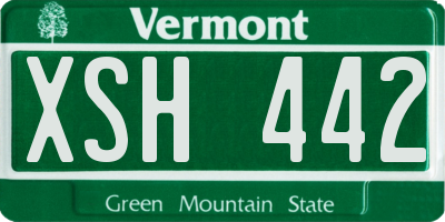 VT license plate XSH442