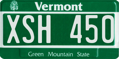 VT license plate XSH450