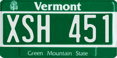 VT license plate XSH451