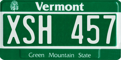 VT license plate XSH457