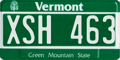 VT license plate XSH463
