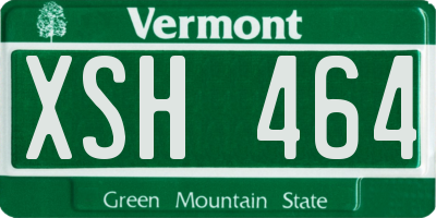 VT license plate XSH464