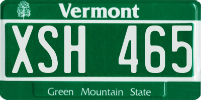 VT license plate XSH465