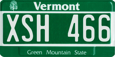 VT license plate XSH466