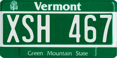 VT license plate XSH467