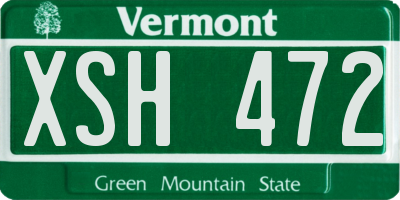 VT license plate XSH472